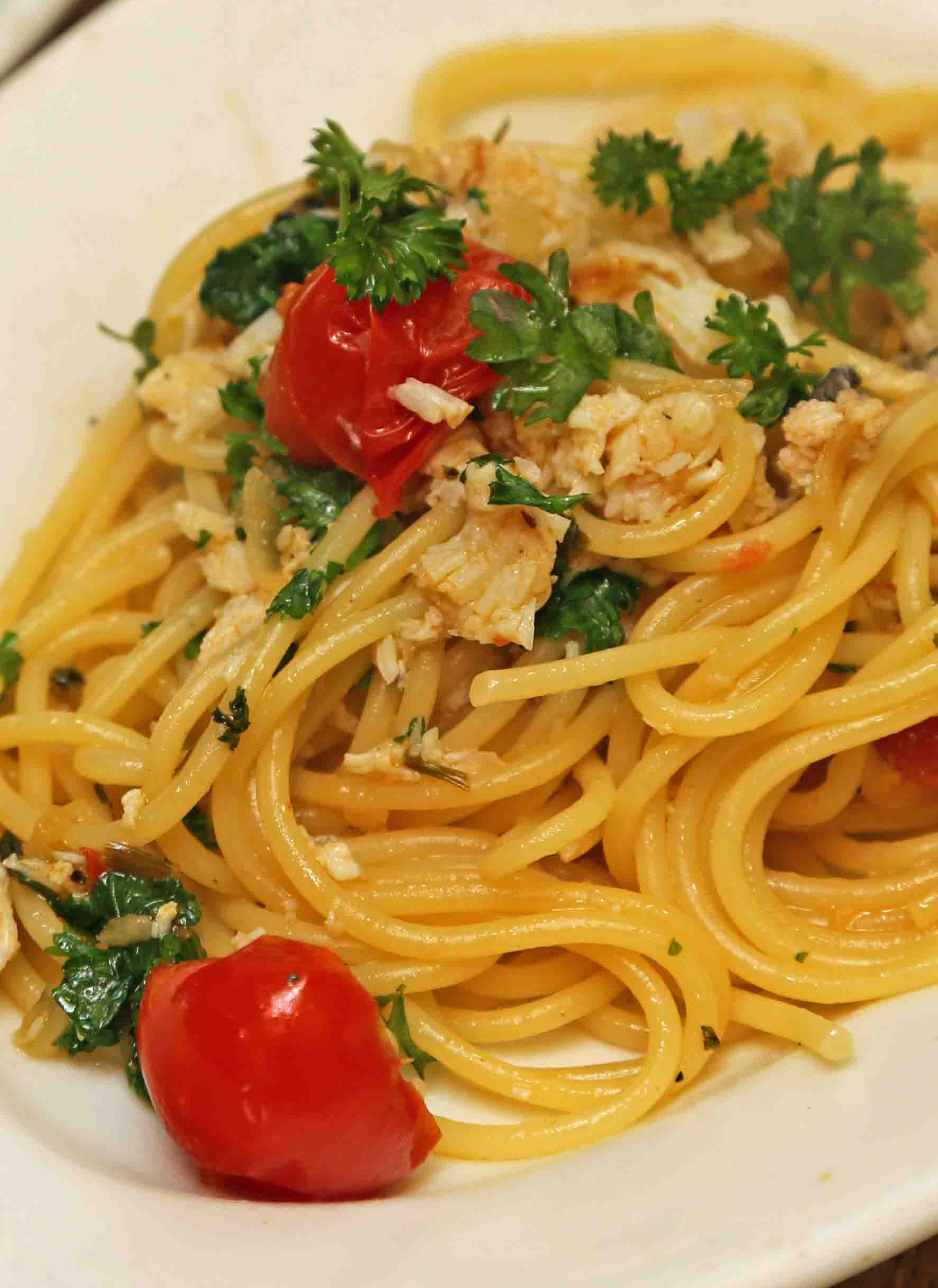 Pasta mit Krebsfleisch